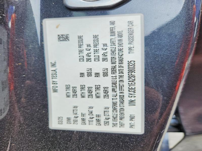 Продажа на аукционе авто 2025 Tesla Model 3, vin: 5YJ3E1EA2SF980325, номер лота: 57015536