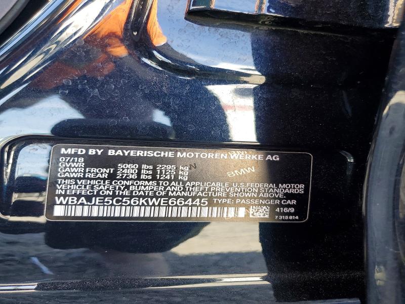 Aukcja sprzedaży 2019 Bmw 540, vin: WBAJE5C56KWE66445, numer aukcji: 55059956