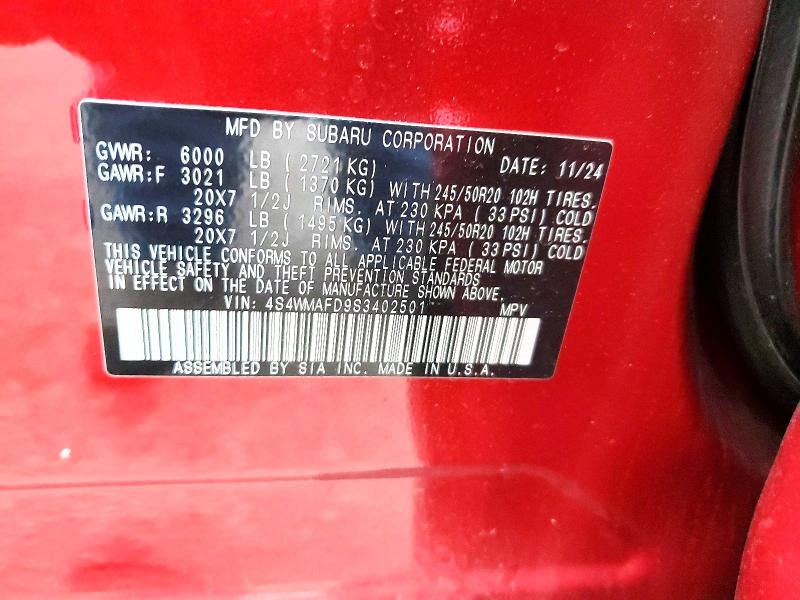 Продажа на аукционе авто 2025 Subaru Ascent, vin: 4S4WMAFD9S3402501, номер лота: 57851206