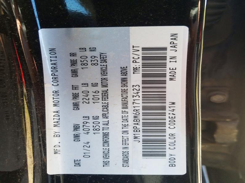 55418326 :رقم المزاد ، JM1BPABM6R1713423 vin ، 2024 Mazda 3 مزاد بيع