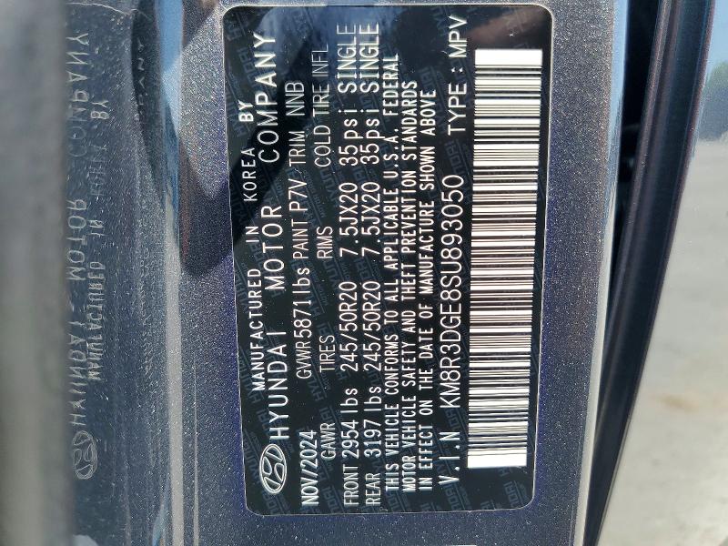 55521876 :رقم المزاد ، KM8R3DGE8SU893050 vin ، 2025 Hyundai Palisade مزاد بيع