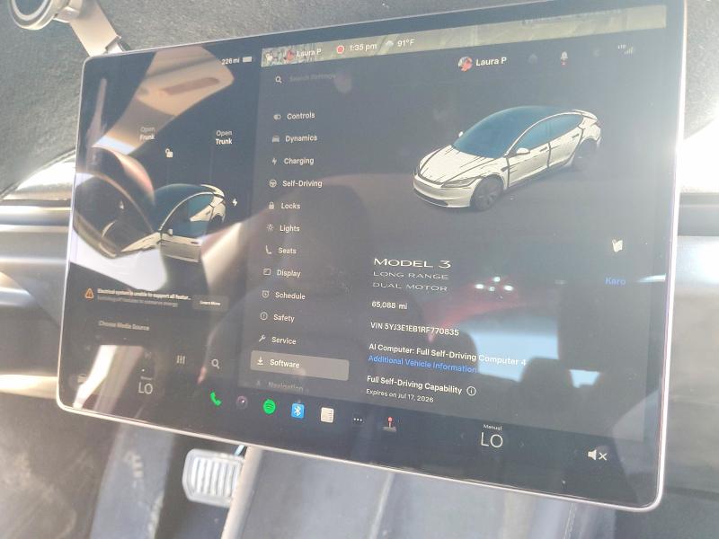 Продажа на аукционе авто 2024 Tesla Model 3, vin: 5YJ3E1EB1RF770835, номер лота: 85793085