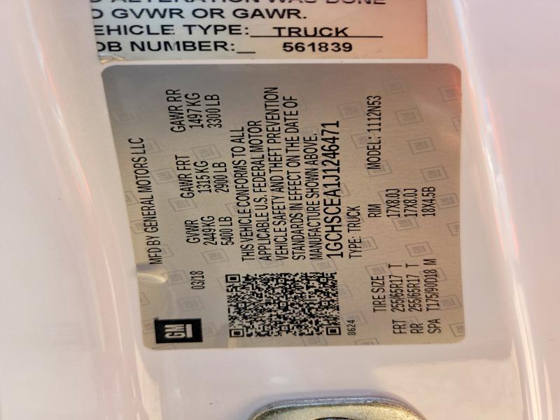 2018 Chevrolet Colorado მანქანა იყიდება აუქციონზე, vin: 1GCHSCEA1J1246471, აუქციონის ნომერი: 57970106