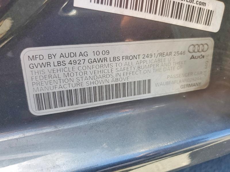 Aukcja sprzedaży 2010 Audi A4, vin: WAUBFAFL8AN025244, numer aukcji: 56723416