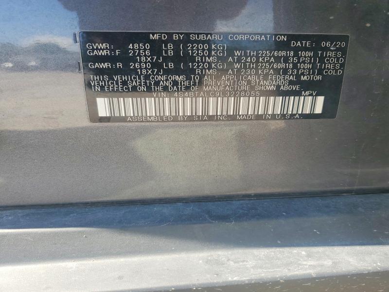 Aukcja sprzedaży 2020 Subaru Outback, vin: 4S4BTALC9L3228055, numer aukcji: 56815986