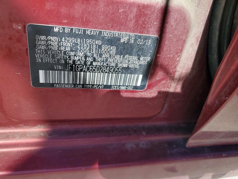 Продажа на аукционе авто 2013 Subaru Impreza, vin: JF1GPAC65D2849055, номер лота: 55608716