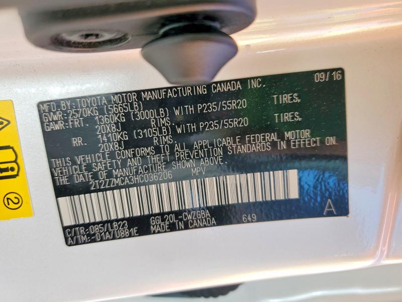 Продажа на аукционе авто 2017 Lexus Rx 350, vin: 2T2ZZMCA3HC036206, номер лота: 55638446