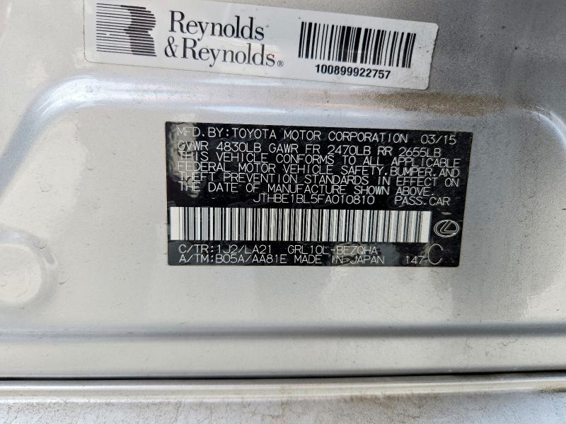 Продаж на аукціоні авто 2015 Lexus Gs, vin: JTHBE1BL5FA010810, номер лоту: 56110006