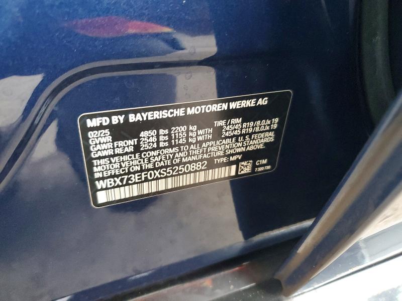 Aukcja sprzedaży 2025 Bmw X1, vin: WBX73EF0XS5250882, numer aukcji: 56129046