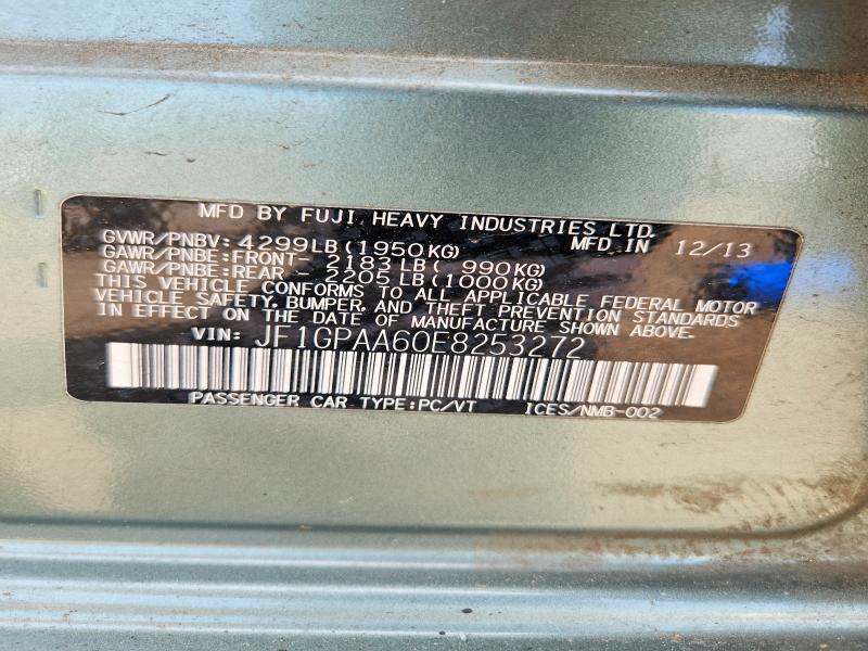 2014 Subaru Impreza მანქანა იყიდება აუქციონზე, vin: JF1GPAA60E8253272, აუქციონის ნომერი: 55459806