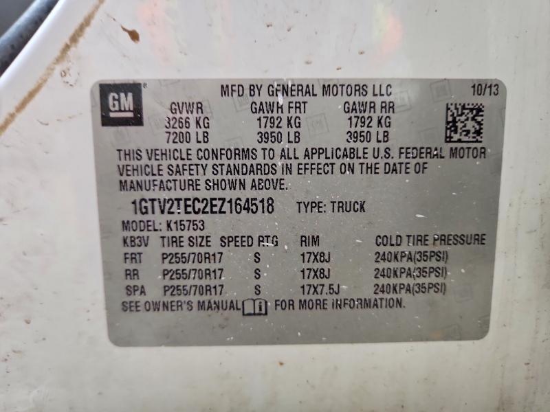 2014 Gmc Sierra მანქანა იყიდება აუქციონზე, vin: 1GTV2TEC2EZ164518, აუქციონის ნომერი: 57527026