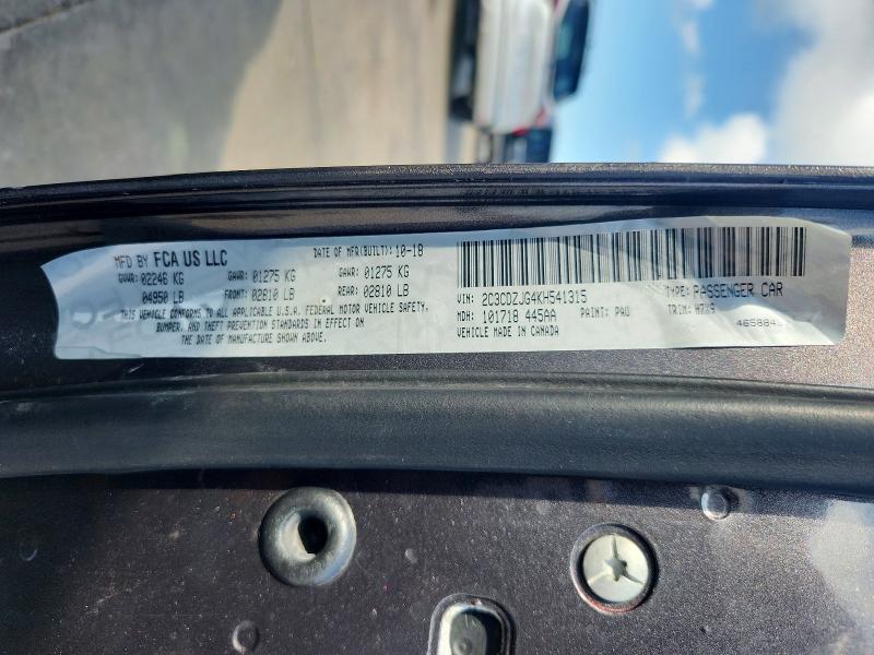 2019 Dodge Challenger მანქანა იყიდება აუქციონზე, vin: 2C3CDZJG4KH541315, აუქციონის ნომერი: 57696356