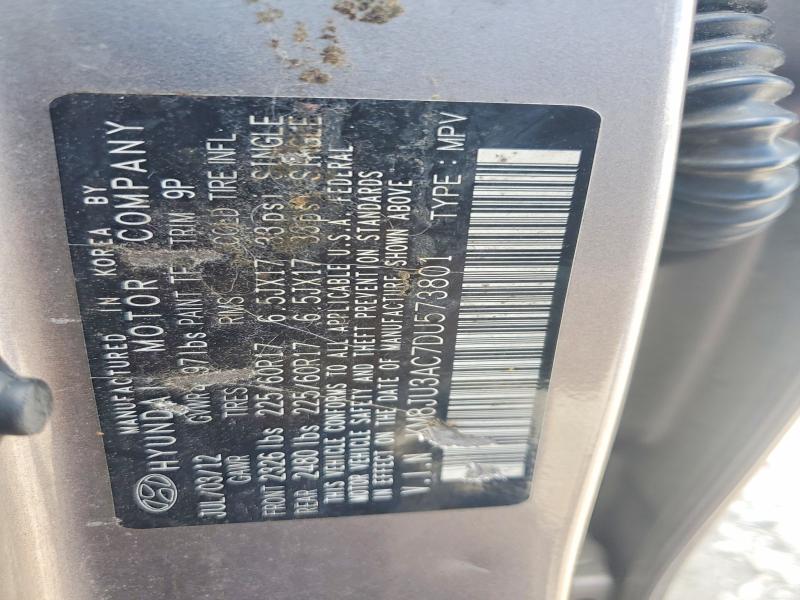 58231756 :رقم المزاد ، KM8JU3AC7DU573801 vin ، 2013 Hyundai Tucson مزاد بيع