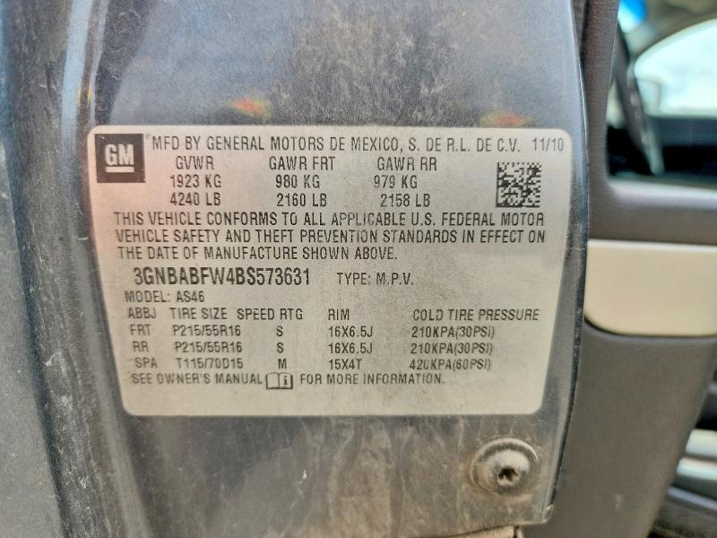 2011 Chevrolet Hhr მანქანა იყიდება აუქციონზე, vin: 3GNBABFW4BS573631, აუქციონის ნომერი: 56335066