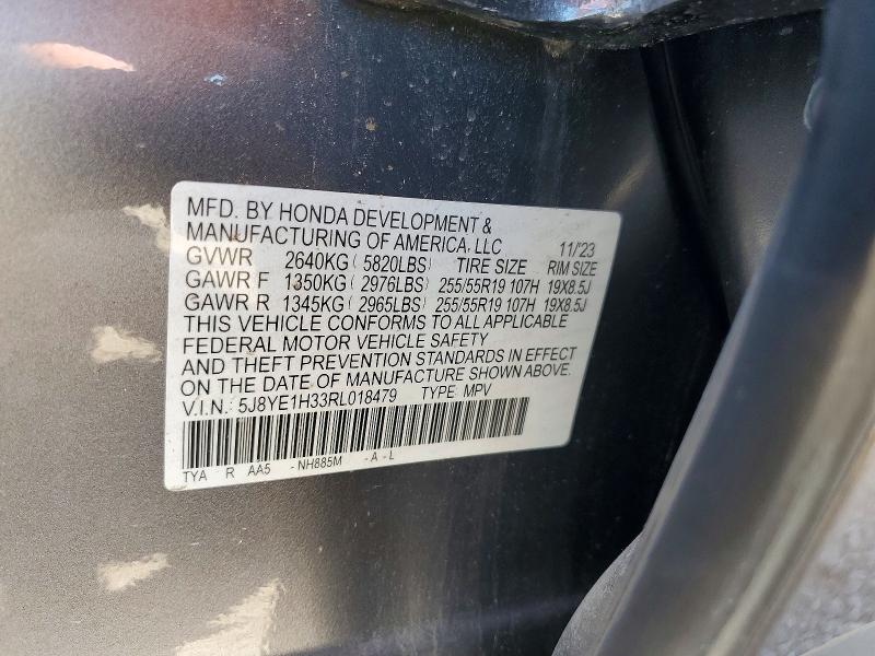 Auction sale of the 2024 Acura Mdx, vin: 5J8YE1H33RL018479, lot number: 58106416