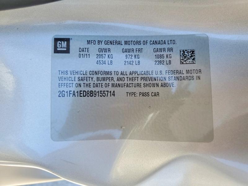 Aukcja sprzedaży 2011 Chevrolet Camaro, vin: 2G1FA1ED8B9155714, numer aukcji: 58321476