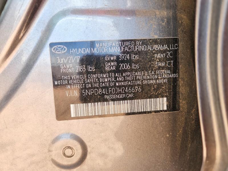 56542146 :رقم المزاد ، 5NPD84LF0JH246696 vin ، 2018 Hyundai Elantra مزاد بيع