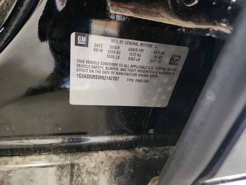 76293355 :رقم المزاد ، 1G6KD5RS9HU142787 vin ، 2017 Cadillac Ct6 مزاد بيع