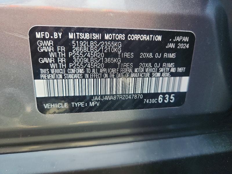 Продажа на аукционе авто 2024 Mitsubishi Outlander, vin: JA4J4WA87RZ047870, номер лота: 57885466