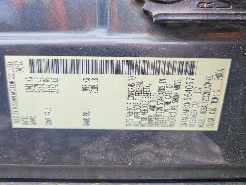 Продажа на аукционе авто 2012 Nissan Altima, vin: 1N4AL2AP8CN564057, номер лота: 57255766