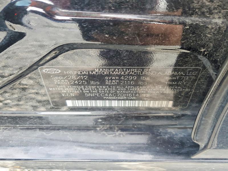 2013 Hyundai Sonata მანქანა იყიდება აუქციონზე, vin: 5NPEC4AC7DH614212, აუქციონის ნომერი: 56597806