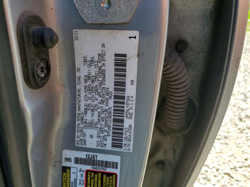 2012 Toyota Tundra მანქანა იყიდება აუქციონზე, vin: 5TFUM5F11CX030476, აუქციონის ნომერი: 55546446