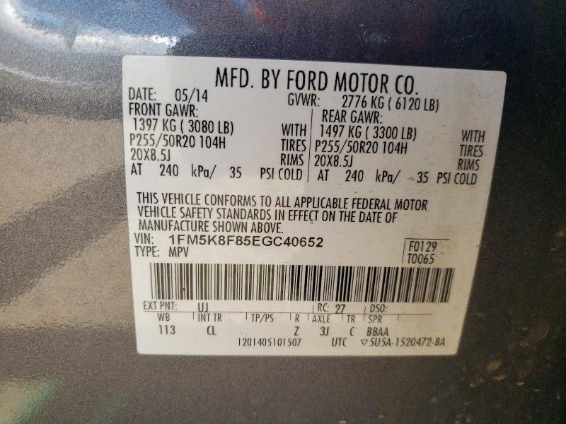 Aukcja sprzedaży 2014 Ford Explorer, vin: 1FM5K8F85EGC40652, numer aukcji: 56835916