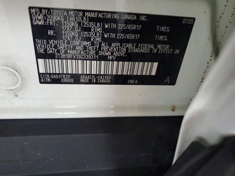 Aukcja sprzedaży 2025 Toyota Rav4, vin: 2T3H1RFV1SC339311, numer aukcji: 56963706