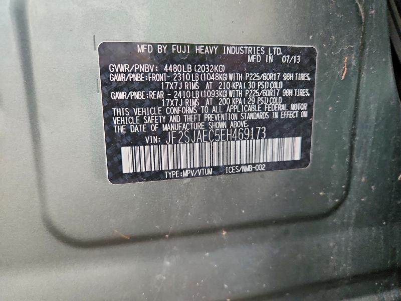 Aukcja sprzedaży 2014 Subaru Forester, vin: JF2SJAEC5EH469173, numer aukcji: 56890916