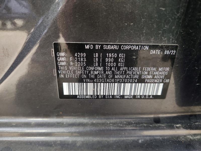 57764396 :رقم المزاد ، 4S3GTAD61P3702024 vin ، 2023 Subaru Impreza مزاد بيع