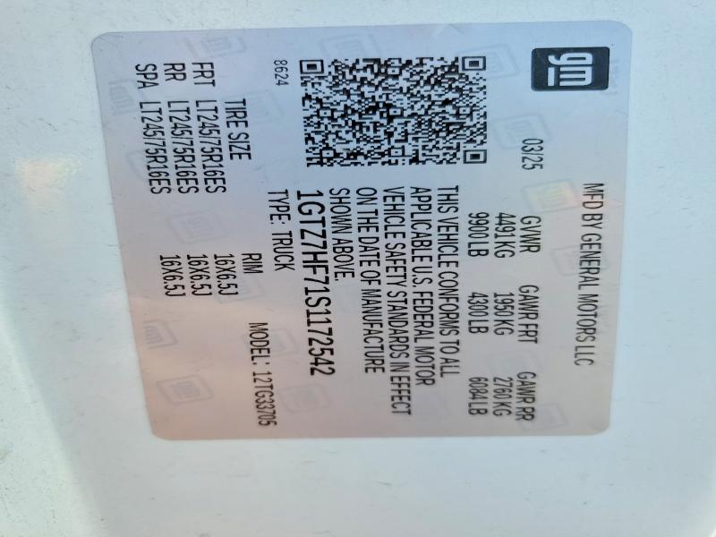 Продажа на аукционе авто 2025 Gmc Savana, vin: 1GTZ7HF71S1172542, номер лота: 55761076