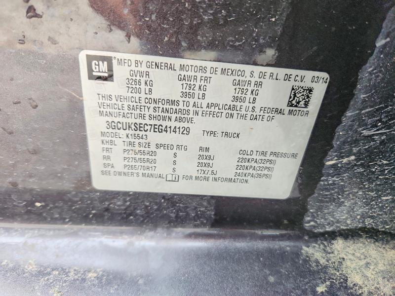 Продаж на аукціоні авто 2014 Chevrolet Silverado, vin: 3GCUKSEC7EG414129, номер лоту: 55377526