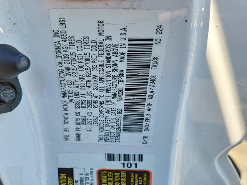 Aukcja sprzedaży 2009 Toyota Tacoma, vin: 5TENX22N39Z593162, numer aukcji: 56166156