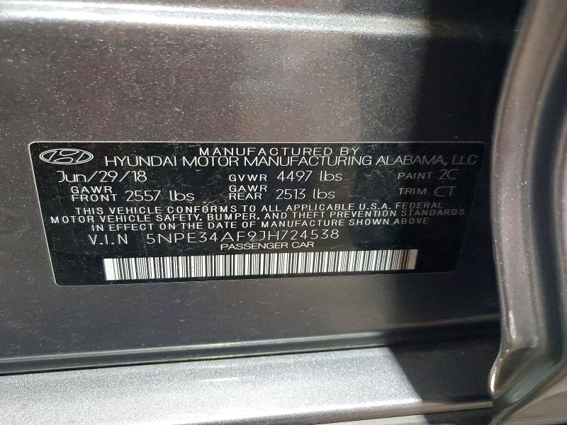 Продажа на аукционе авто 2018 Hyundai Sonata, vin: 5NPE34AF9JH724538, номер лота: 57656316