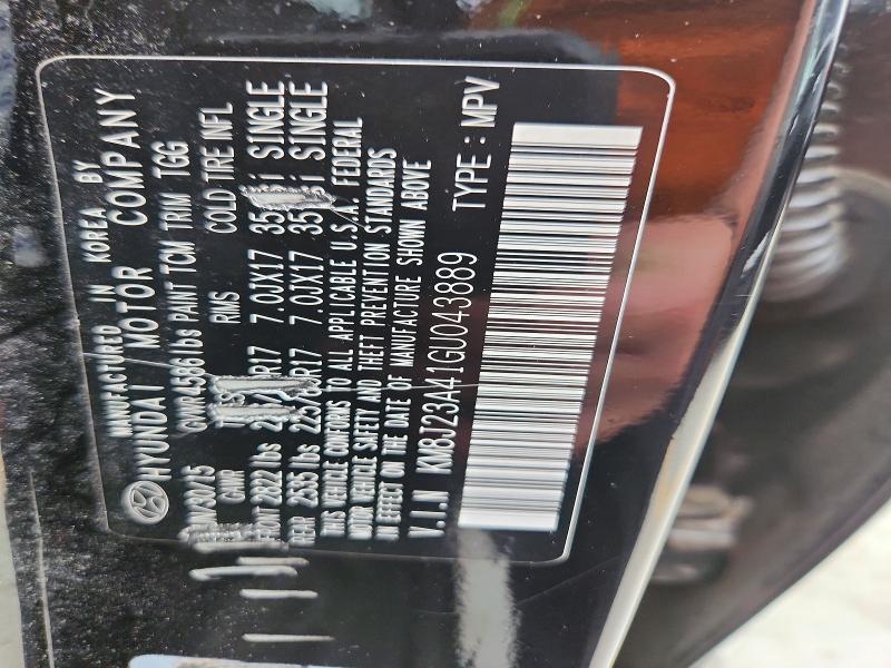58651326 :رقم المزاد ، KM8J23A41GU043889 vin ، 2016 Hyundai Tucson مزاد بيع