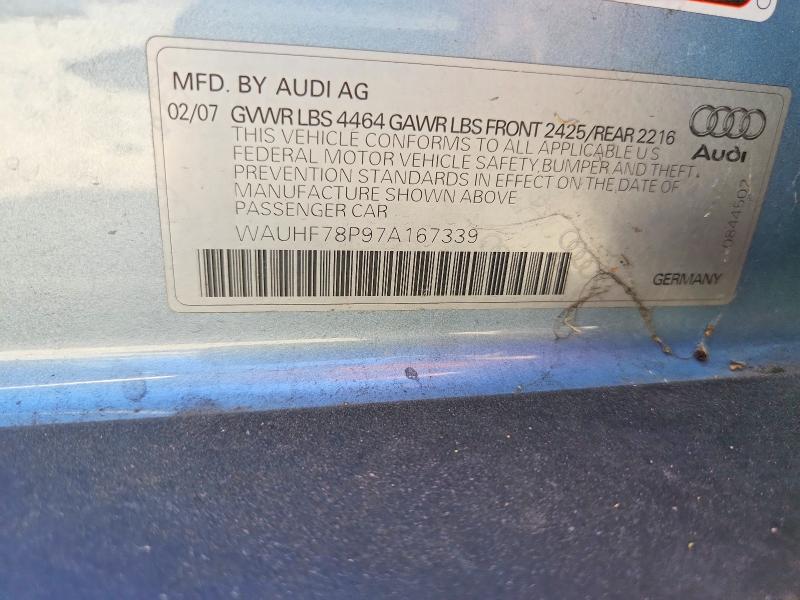 58222396 :رقم المزاد ، WAUHF78P97A167339 vin ، 2007 Audi A3 مزاد بيع