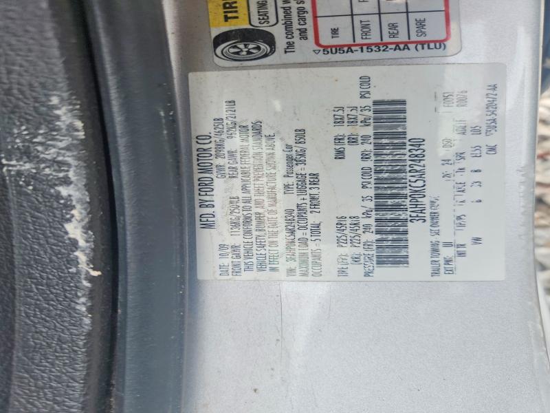 2010 Ford Fusion მანქანა იყიდება აუქციონზე, vin: 3FAHP0KC5AR248340, აუქციონის ნომერი: 56109446