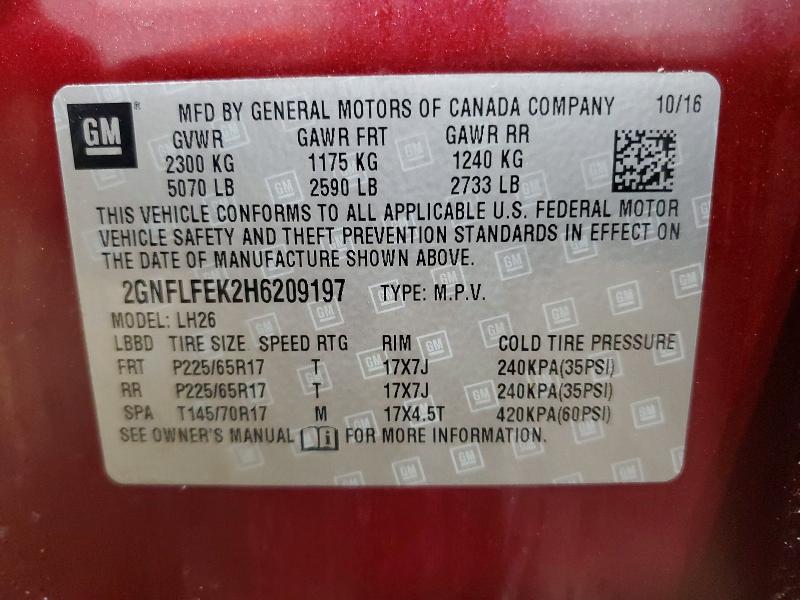 Продаж на аукціоні авто 2017 Chevrolet Equinox, vin: 2GNFLFEK2H6209197, номер лоту: 56744506