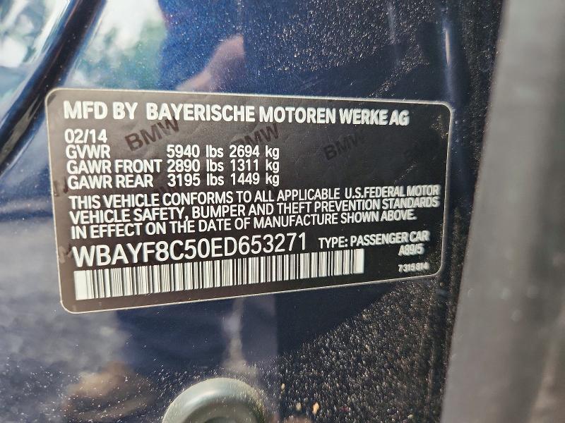 Aukcja sprzedaży 2014 Bmw 750, vin: WBAYF8C50ED653271, numer aukcji: 58628976