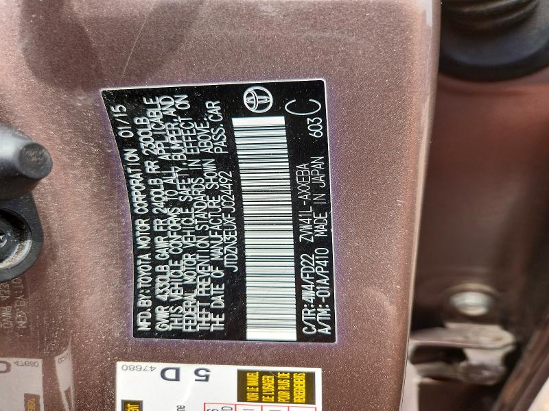 55610476 :رقم المزاد ، JTDZN3EUXFJ024492 vin ، 2015 Toyota Prius V مزاد بيع