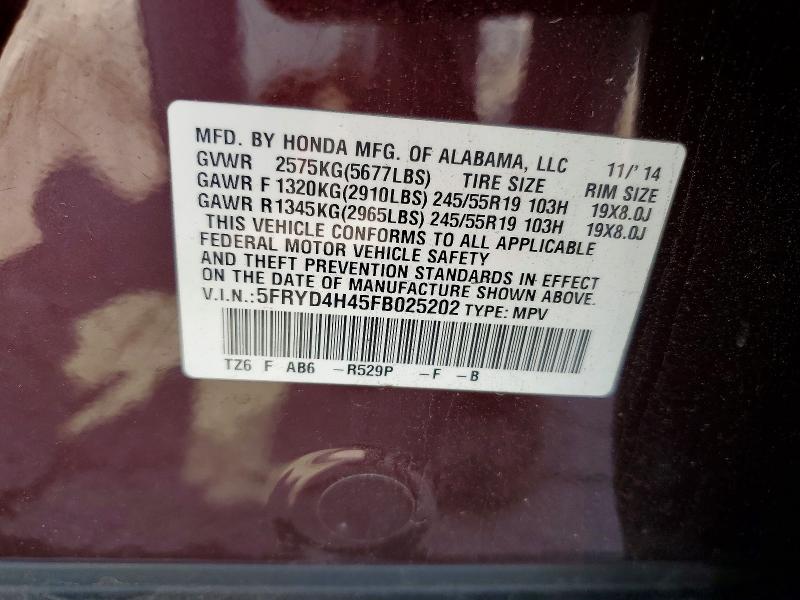 Aukcja sprzedaży 2015 Acura Mdx, vin: 5FRYD4H45FB025202, numer aukcji: 59060406