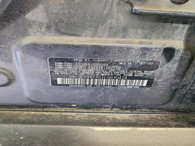 58597596 :رقم المزاد ، JF1VA1A61L9830424 vin ، 2020 Subaru Wrx مزاد بيع