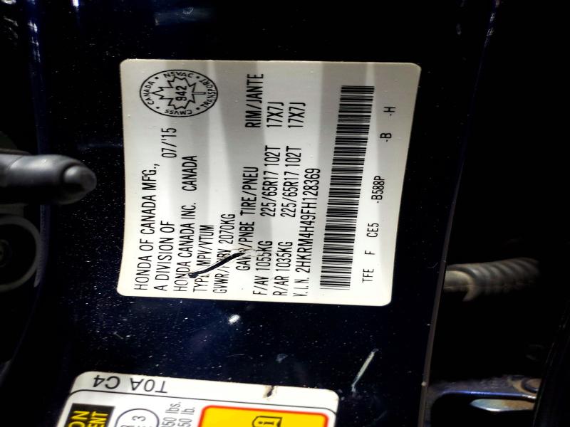 Продаж на аукціоні авто 2015 Honda Cr-v, vin: 2HKRM4H49FH128369, номер лоту: 85982725