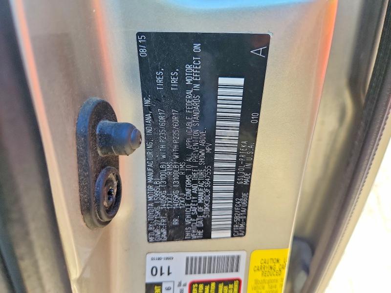 55166726 :رقم المزاد ، 5TDKK3DC3FS647555 vin ، 2015 Toyota Sienna مزاد بيع