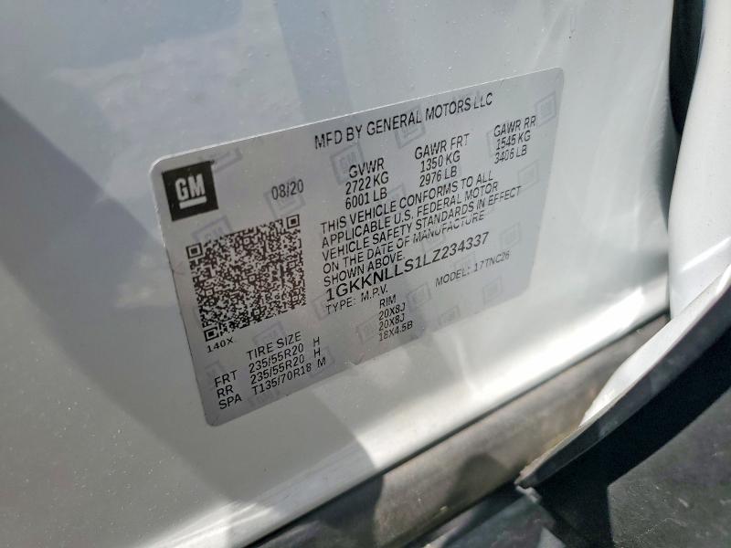 57149706 :رقم المزاد ، 1GKKNLLS1LZ234337 vin ، 2020 Gmc Acadia مزاد بيع