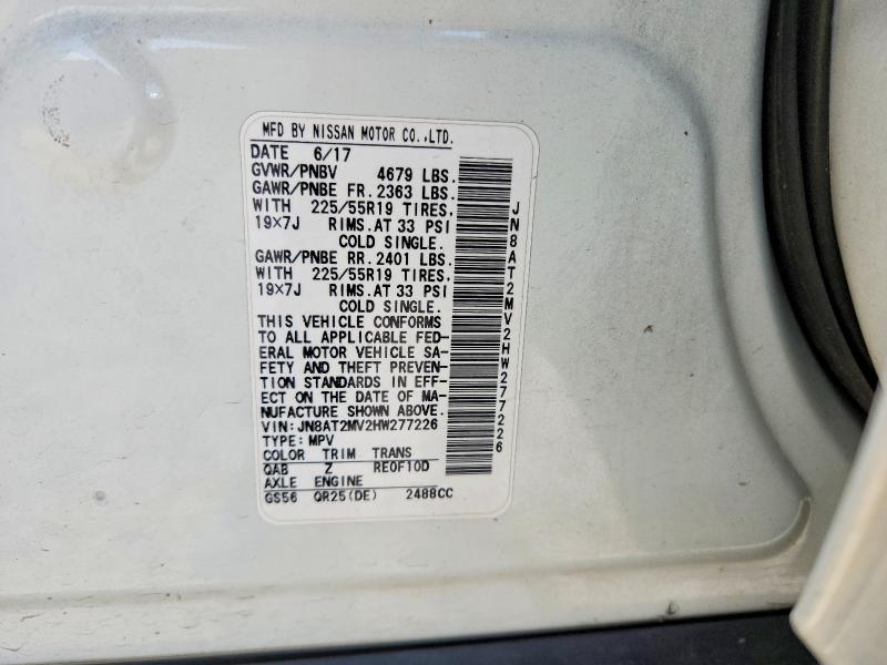 Продаж на аукціоні авто 2017 Nissan Rogue, vin: JN8AT2MV2HW277226, номер лоту: 57039766