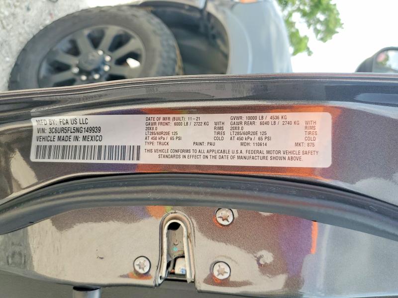 Продаж на аукціоні авто 2022 Ram 2500, vin: 3C6UR5FL5NG149939, номер лоту: 58544276