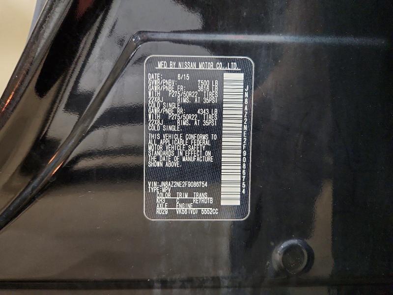 Продаж на аукціоні авто 2015 Infiniti Qx80, vin: JN8AZ2NE2F9086754, номер лоту: 56985006