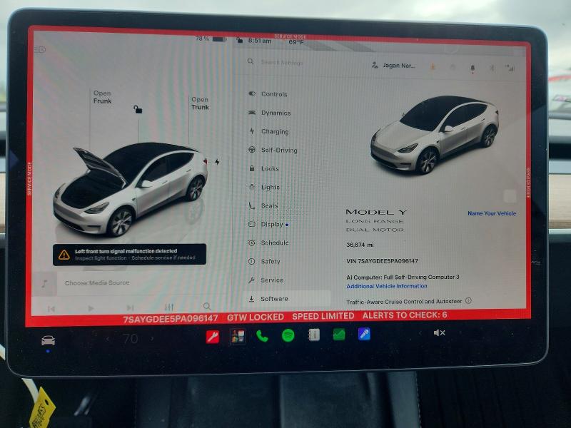 2023 Tesla Model Y მანქანა იყიდება აუქციონზე, vin: 7SAYGDEE5PA096147, აუქციონის ნომერი: 85460855