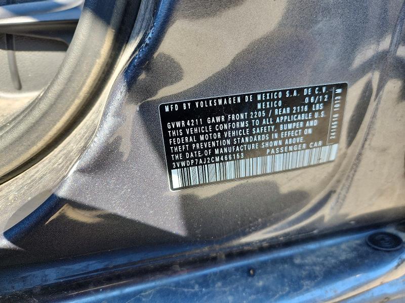 Продаж на аукціоні авто 2012 Volkswagen Jetta, vin: 3VWDP7AJ2CM466153, номер лоту: 55699856